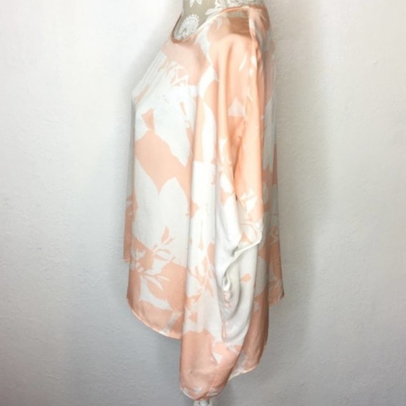Club Monaco Draped SILK Floral Blouse SMALL ab175 - Picture 3 of 7